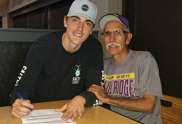 Seth Chavez With Grandfather Greg Chavez Sr. Signs Letter of Intent to Play Baseball At Eastern Arizona College. Greg Chavez Sr. Played for EAC in 1973.