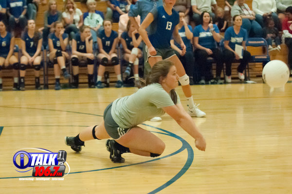 Snowflake, Senior, Libero Lanee Penrod digs a hit against Monument Valley during the 2018 3A State Volleyball Tournament. Photo Credit: Camden Smith, iTalk 106.7 FM