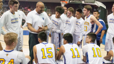 Blue Ridge Head Coach Darryl Suber Instructs His Team During The 2018 3A State Tournament