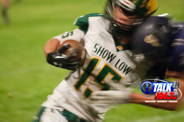 2016 Cougar running back Chris Imoto collides with a Payson Player.
