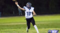 Snowflake Quarterback Caden Cantrell #10 Delivers a pass during their 22-21 Win At Blue Ridge High School on 10-16-2020