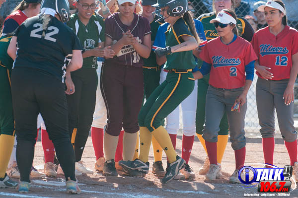 The North All-Star Softball Team Celebrate a Home Run by Shy Wheeler of Show Low High School During The 2018 Arizona High School Softball Game.