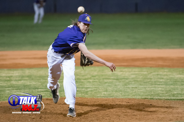 Blue Ridge Pitcher Timmy Barber Records the 8-6 Win to upset Snowflake on April 9th, 2021