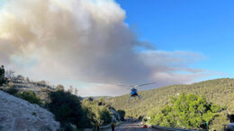Helicopter woks the Flying V Fire . PHOTO credit: BIA Fort Apache Agency